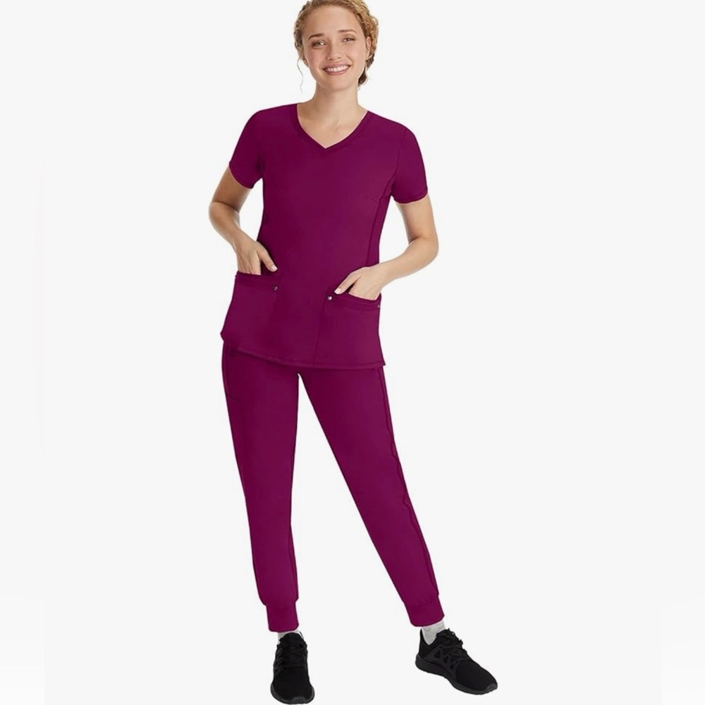 Healing Hands Scrubs set Purple label- 2 way stretch